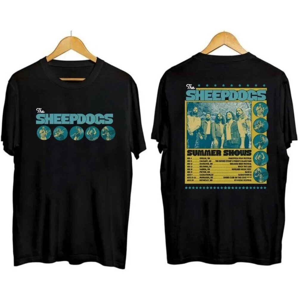 The Sheepdogs Summer Tour 2025 T-Shirt Classic Rock Concert Tee Retro Music 90